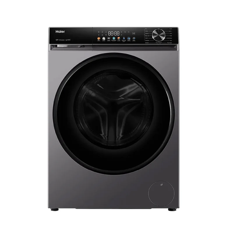HW100BP-12357S8_ea9e8da9-39ca-43dc-bd20-b61890b885bf HAIER WASHING MACHINE 9KG HW90-BP12357S8 SILVER GRAY F/L - Image 1